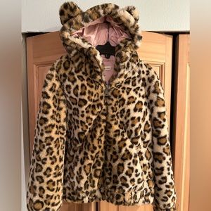 EUC Tucker + Tate faux fur bomber jacket, size 7.